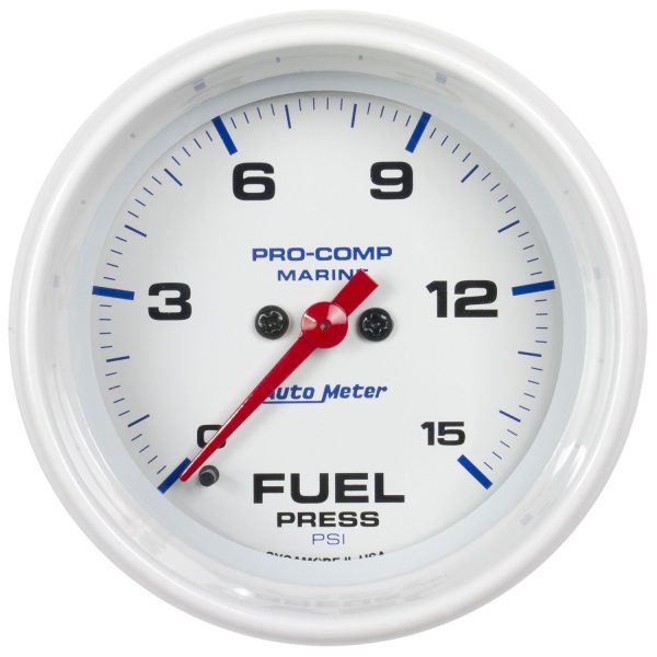 2-1/16 in. FUEL PRESSURE, 0-15 PSI, MARINE WHITE