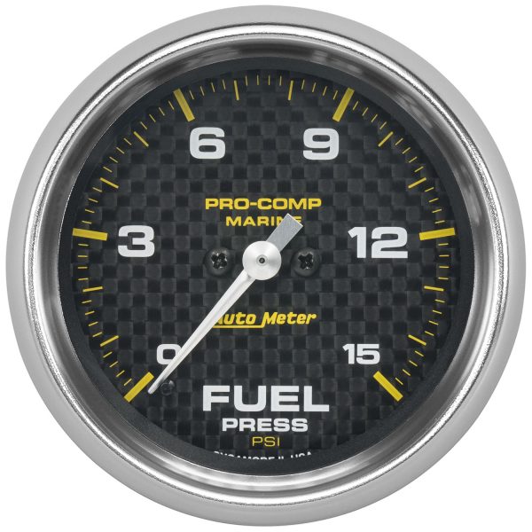 2-5/8 in. FUEL PRESSURE, 0-15 PSI, MARINE CARBON FIBER