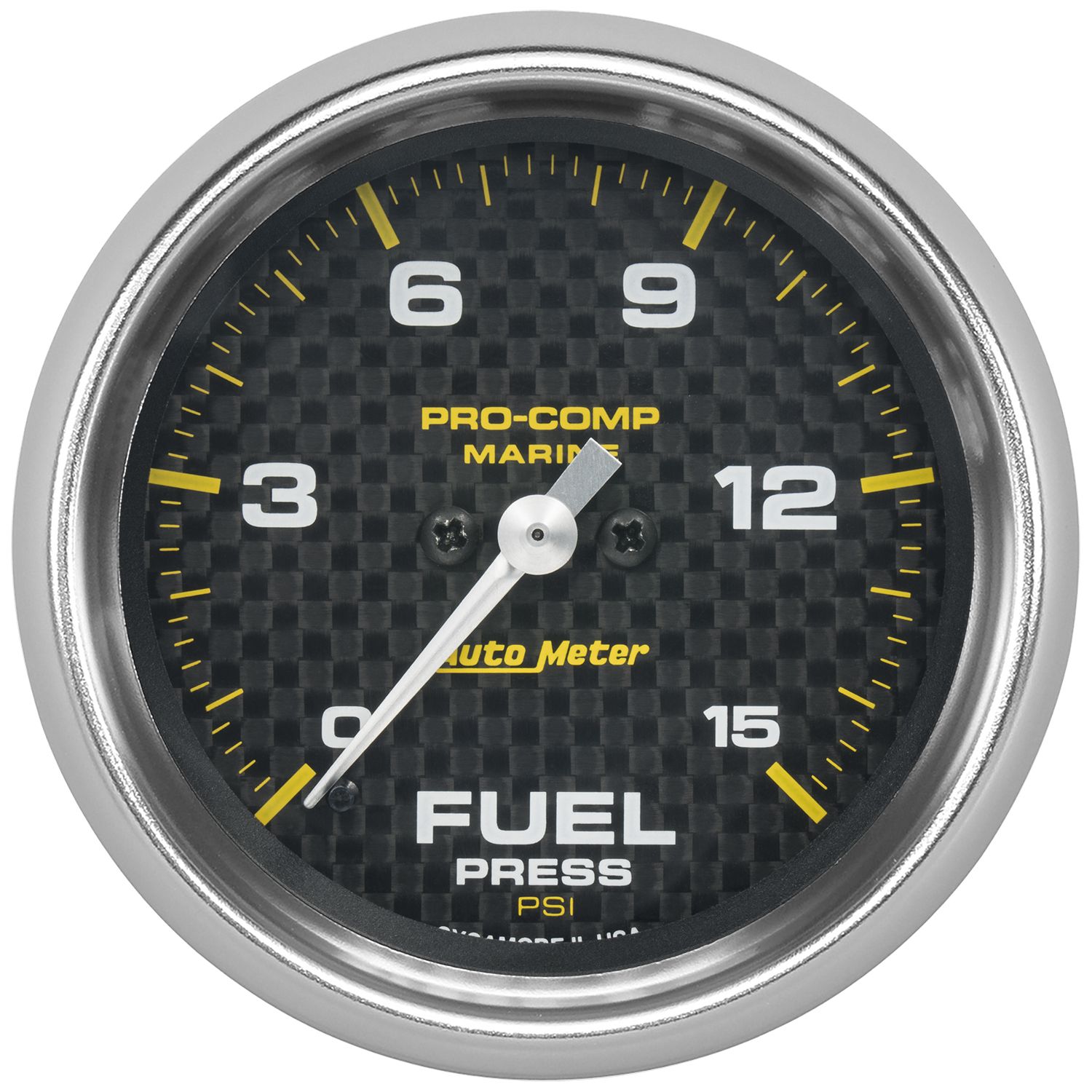 2-5/8 in. FUEL PRESSURE, 0-15 PSI, MARINE CARBON FIBER