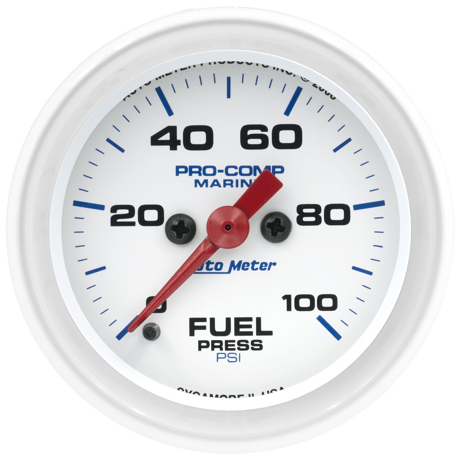 2-1/16 in. FUEL PRESSURE, 0-100 PSI, MARINE WHITE