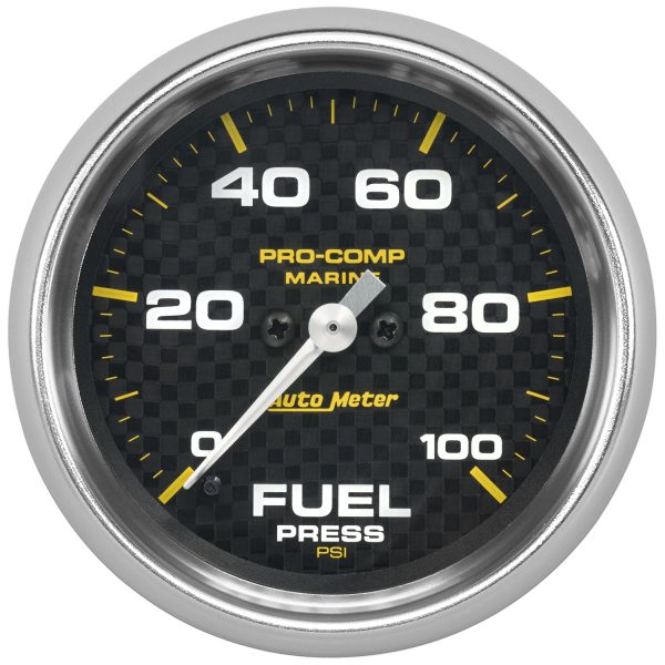 2-5/8 in. FUEL PRESSURE, 0-100 PSI, MARINE CARBON FIBER