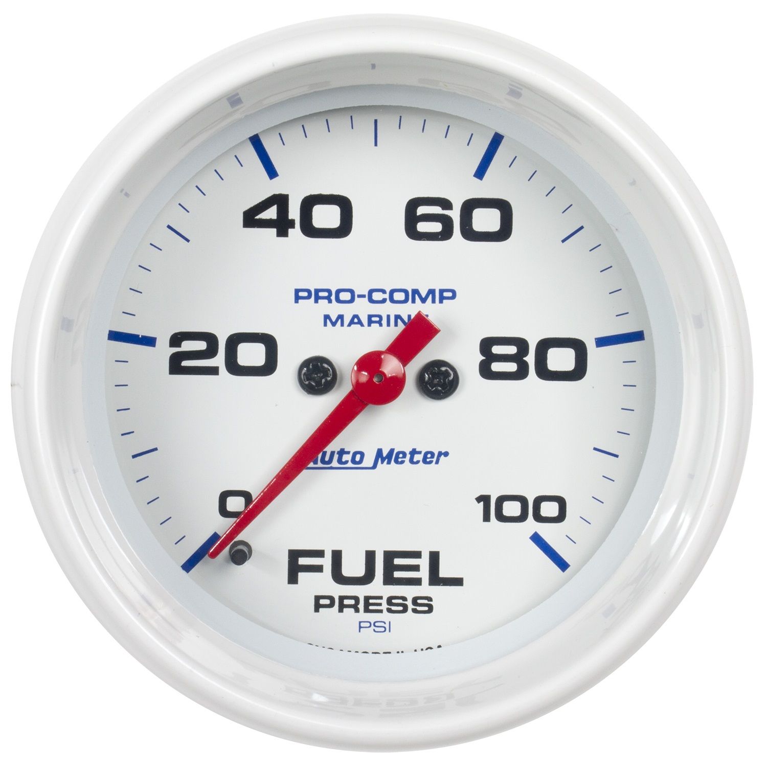 2-5/8 in. FUEL PRESSURE, 0-100 PSI, MARINE WHITE