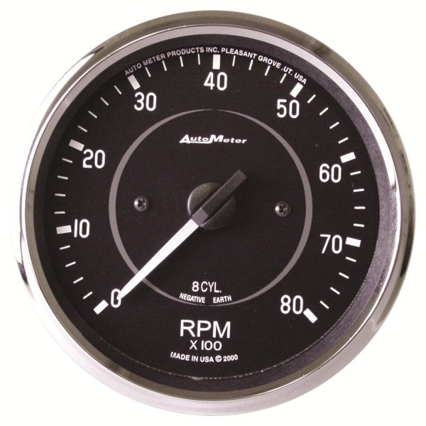 4 in. IN-DASH TACHOMETER, 0-8,000 RPM, COBRA