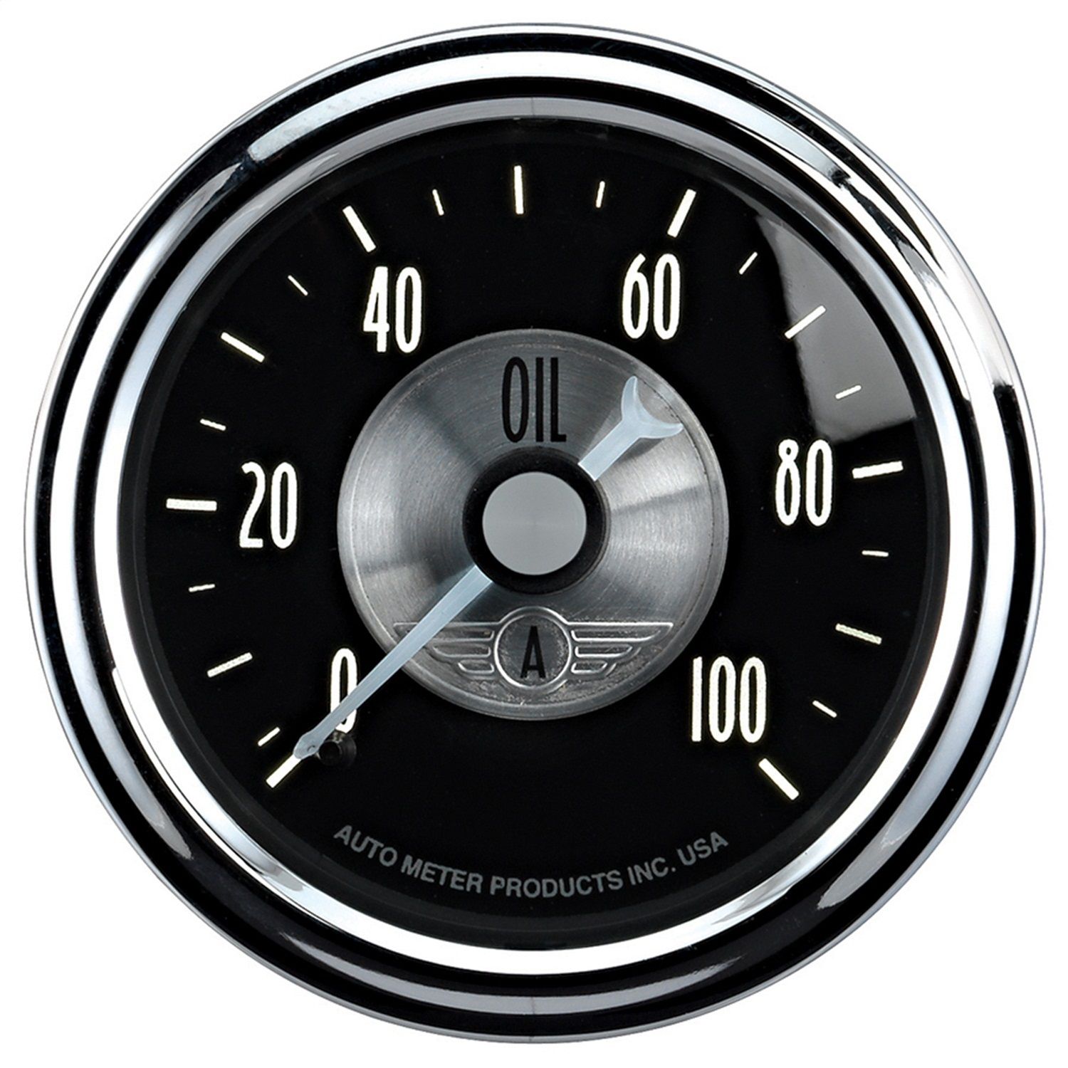 2-1/16 in. OIL PRESSURE, 0-100 PSI, PRESTIGE BLACK DIAMOND