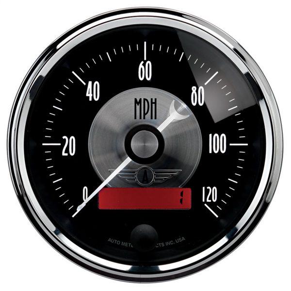 3-3/8 in. SPEEDOMETER, 0-120 MPH, PRESTIGE BLACK DIAMOND