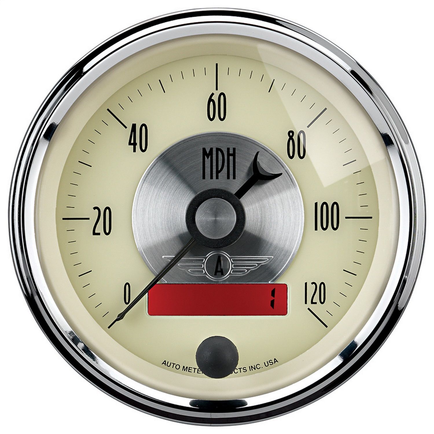 3-3/8 in. SPEEDOMETER, 0-120 MPH, PRESTIGE ANTIQUE IVORY