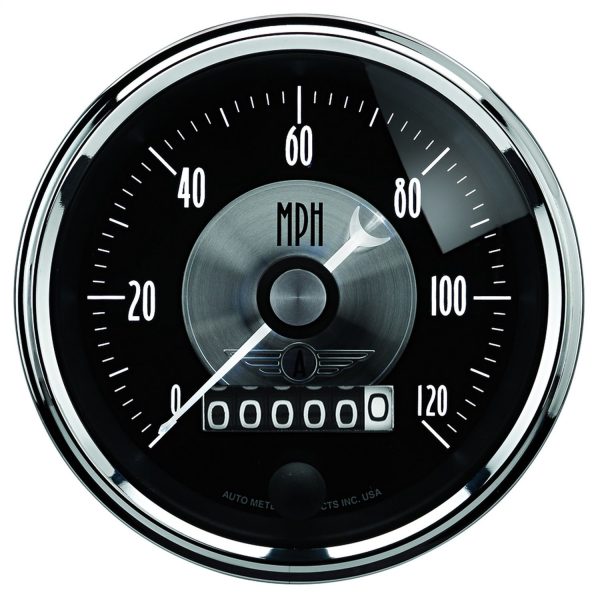 3-3/8 in. SPEEDOMETER, 0-120 MPH, PRESTIGE BLACK DIAMOND