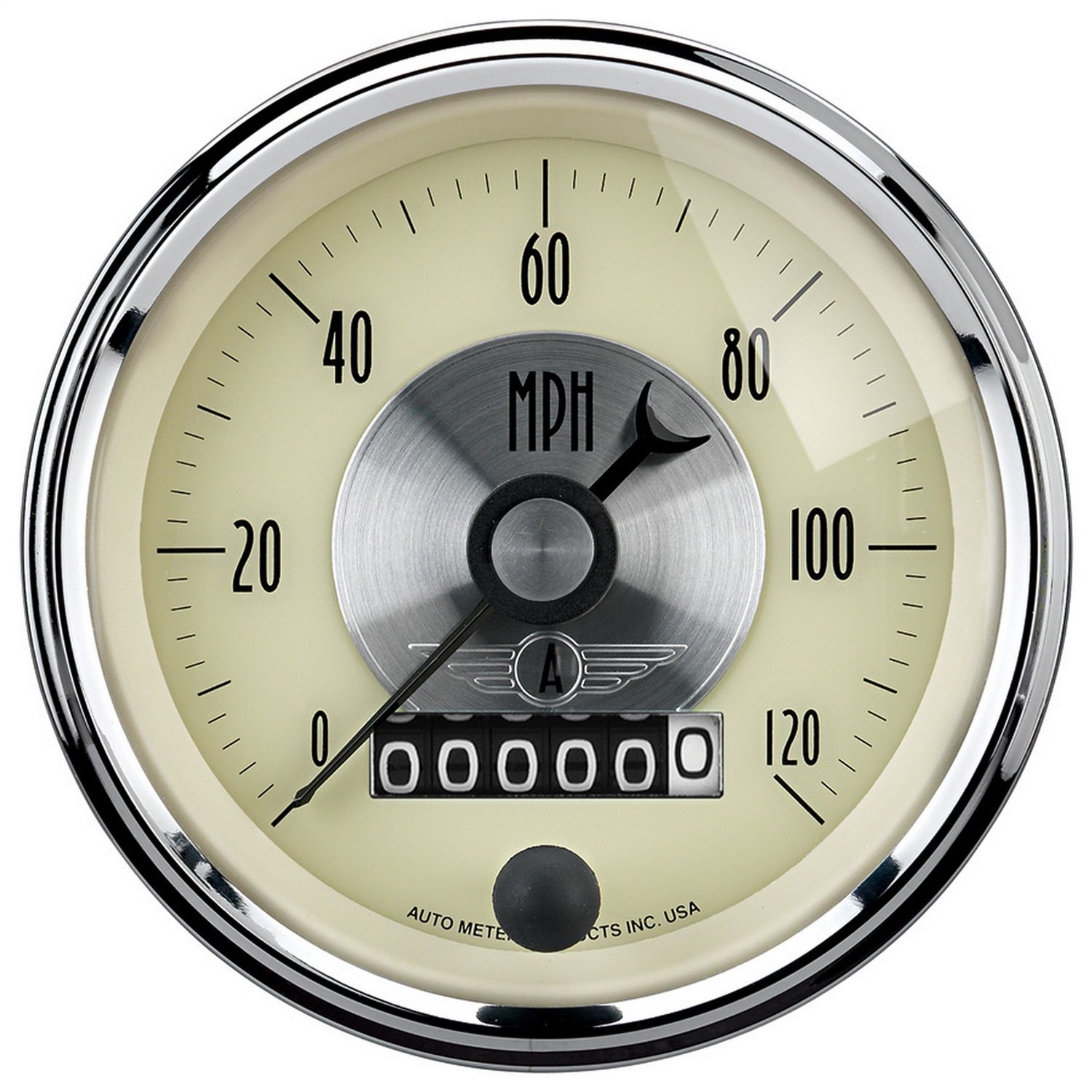 3-3/8 in. SPEEDOMETER, 0-120 MPH, PRESTIGE ANTIQUE IVORY