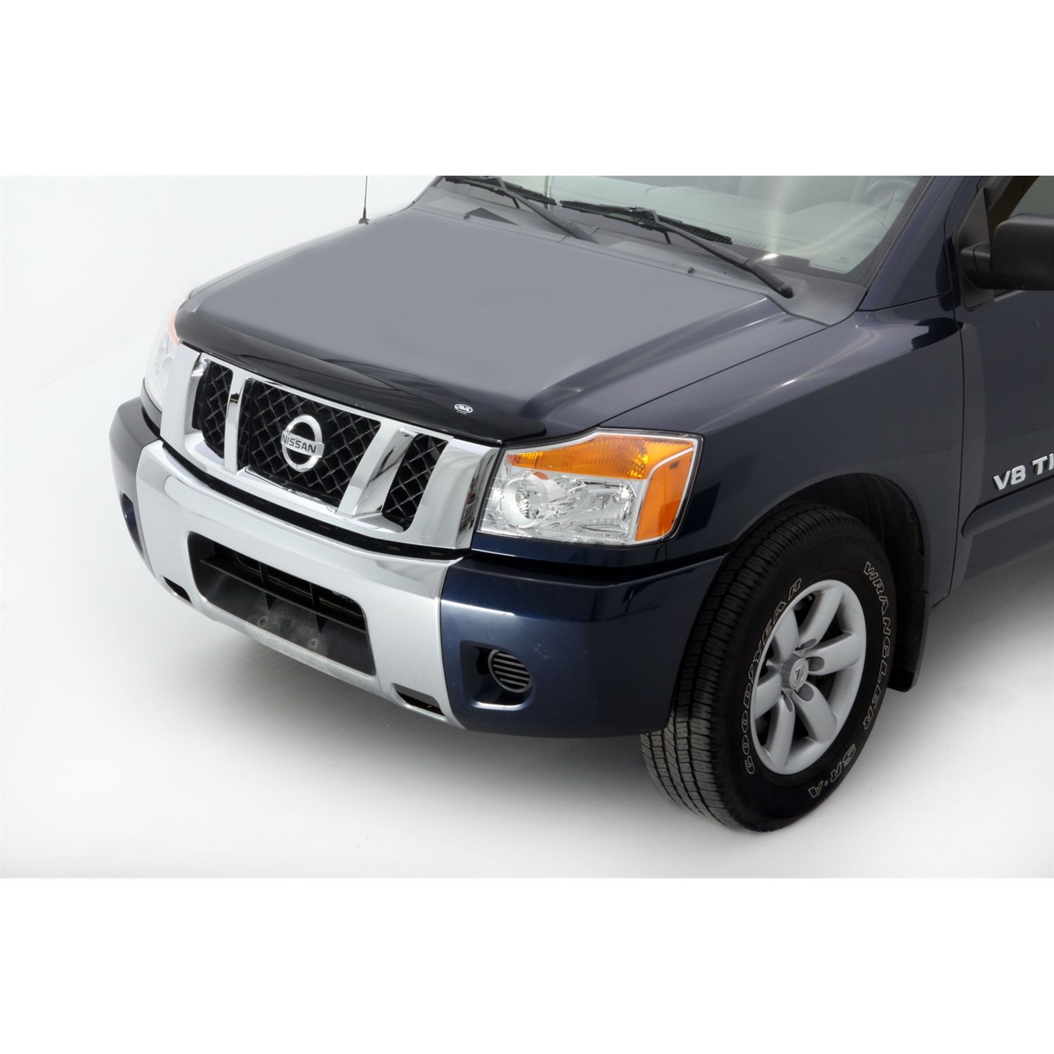 Auto Ventshade 21904 Hoodflector Dark Smoke Hood Shield for 2004-2015 Nissan Titan, 2005-2015 Armada