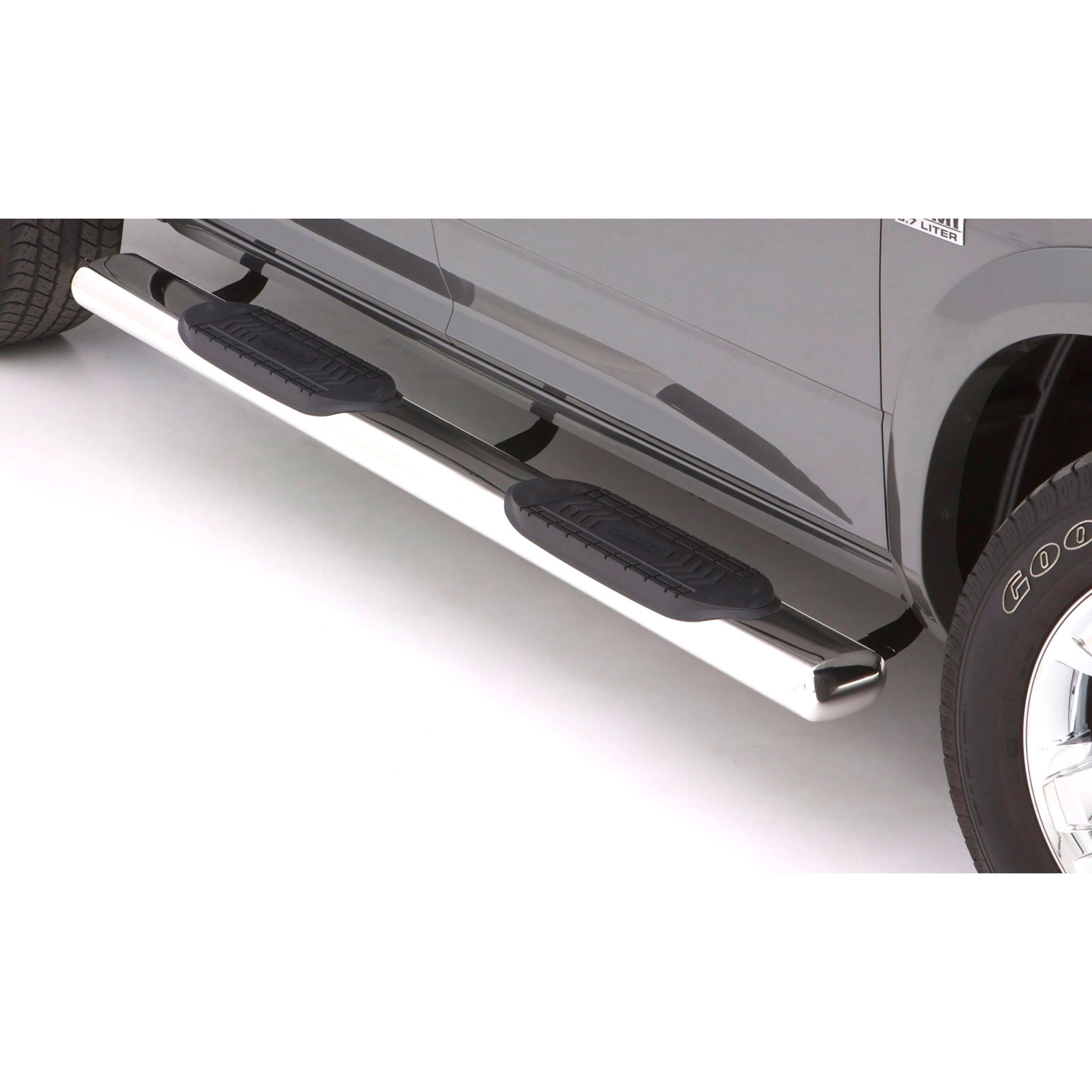 Lund 22368052 Chrome 6 Inch Oval Straight Nerf Bars for 2015-2022 Ford F-150, 2017-2022 F-250 to F-550 SuperCab