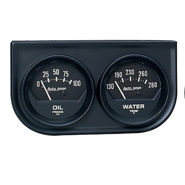 GAUGE CONSOLE, OILP/WTMP, 2-1/16 in. , 100 PSI/280 Fahrenheit, BLK DIAL, BLK BZL, AUTOGAGE