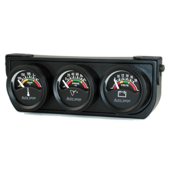 GAUGE CONSOLE, OILP/WTMP/VOLT, 1.5 in. , 100 PSI/280 Fahrenheit/18V, ELEC BLK DIAL, BLK BZL, AG