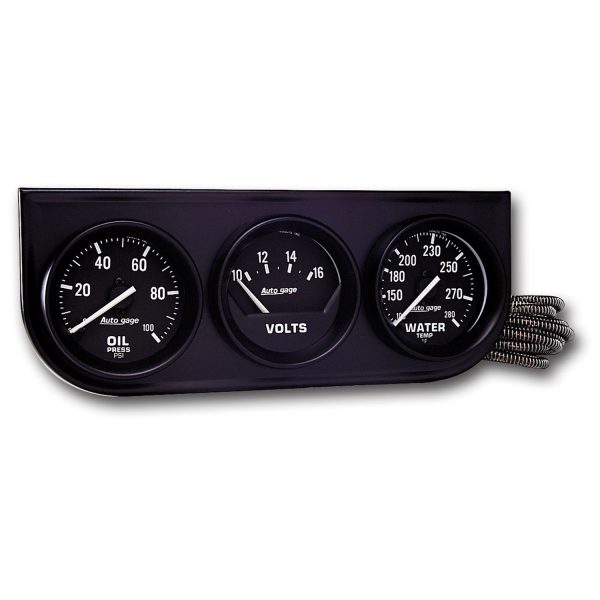 GAUGE CONSOLE, OILP/WTMP/VOLT, 2-1/16 in. , 100 PSI/280 Fahrenheit/18V, MECH BLK DIAL, BLK BZL, AG