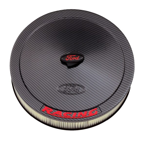 Air Cleaner Kit; Carbon-Style; Red Ford Racing Emblem; 13 In. Diameter