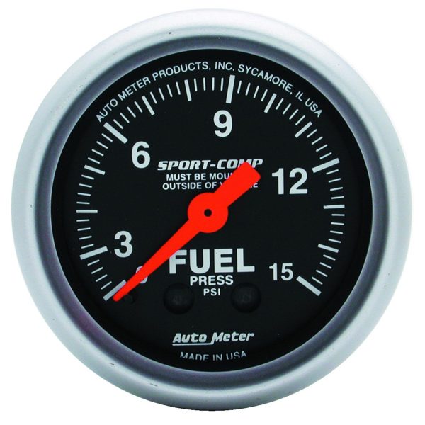 2-1/16 in. FUEL PRESSURE, 0-15 PSI, SPORT-COMP