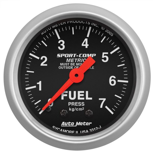 2-1/16 in. FUEL PRESSURE, 0-7 KG/CM2, SPORT-COMP