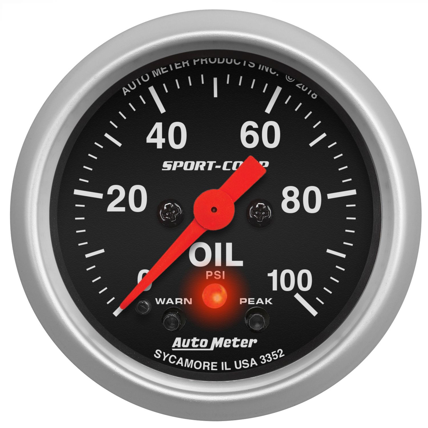 2-1/16 in. OIL PRESSURE, 0-100 PSI, SPORT-COMP