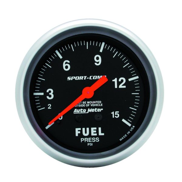 2-5/8 in. FUEL PRESSURE, 0-15 PSI, SPORT-COMP