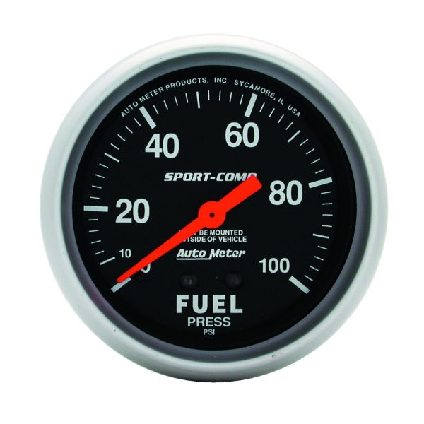 2-5/8 in. FUEL PRESSURE, 0-100 PSI, SPORT-COMP