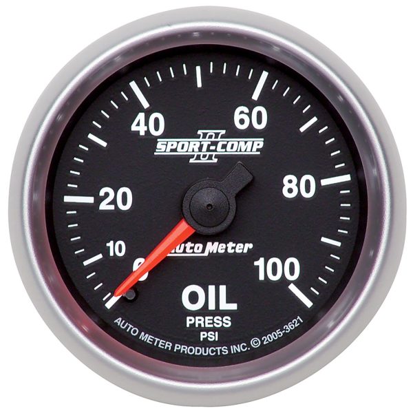 2-1/16 in. OIL PRESSURE, 0-100 PSI, SPORT-COMP II