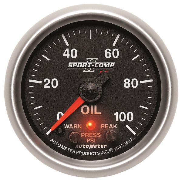 2-1/16 in. OIL PRESSURE, 0-100 PSI, SPORT-COMP II