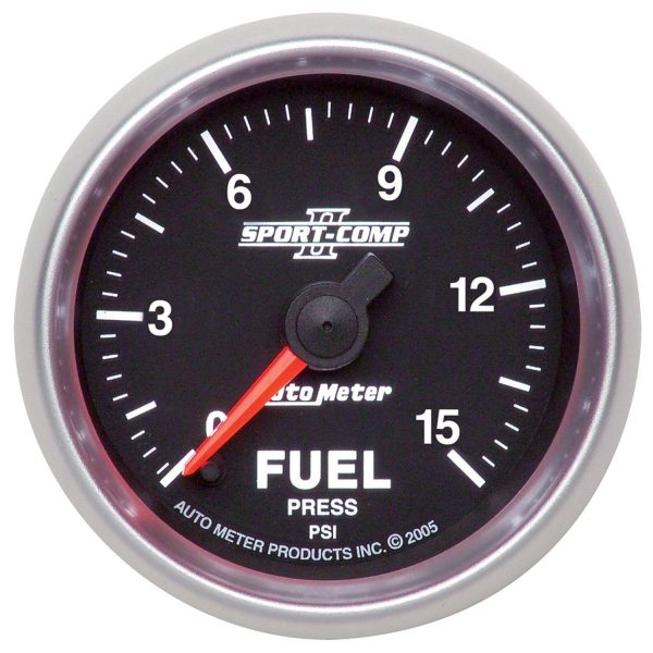 2-1/16in FUEL PRESSURE, 0-15 PSI, SPORT-COMP II