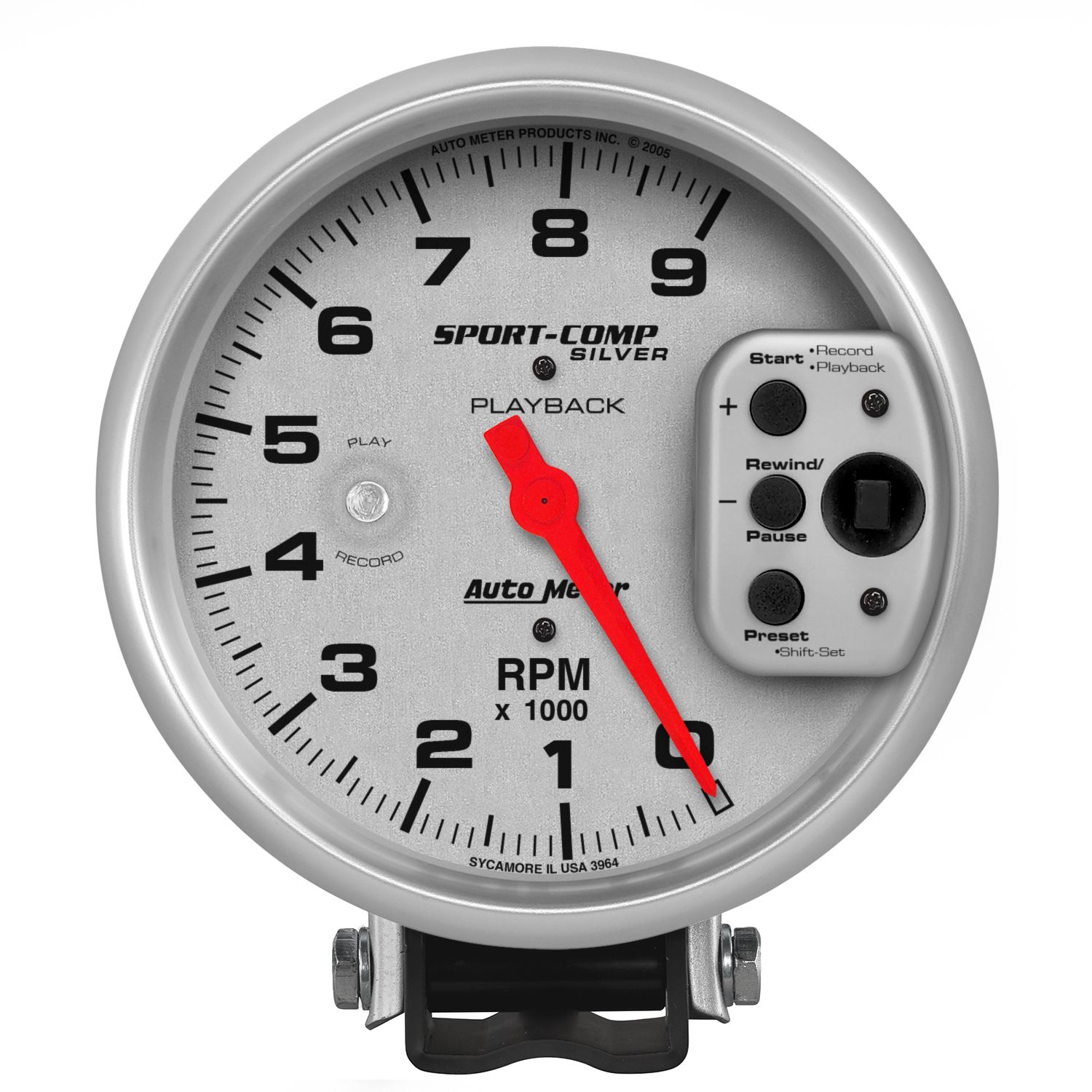 5 in. PEDESTAL PLAYBACK TACHOMETER, 0-9,000 RPM, ULTRA-LITE