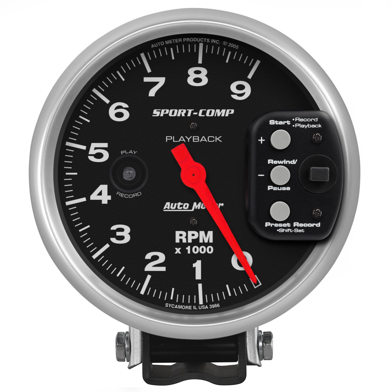 5 in. PEDESTAL PLAYBACK TACHOMETER, 0-9,000 RPM, SPORT-COMP