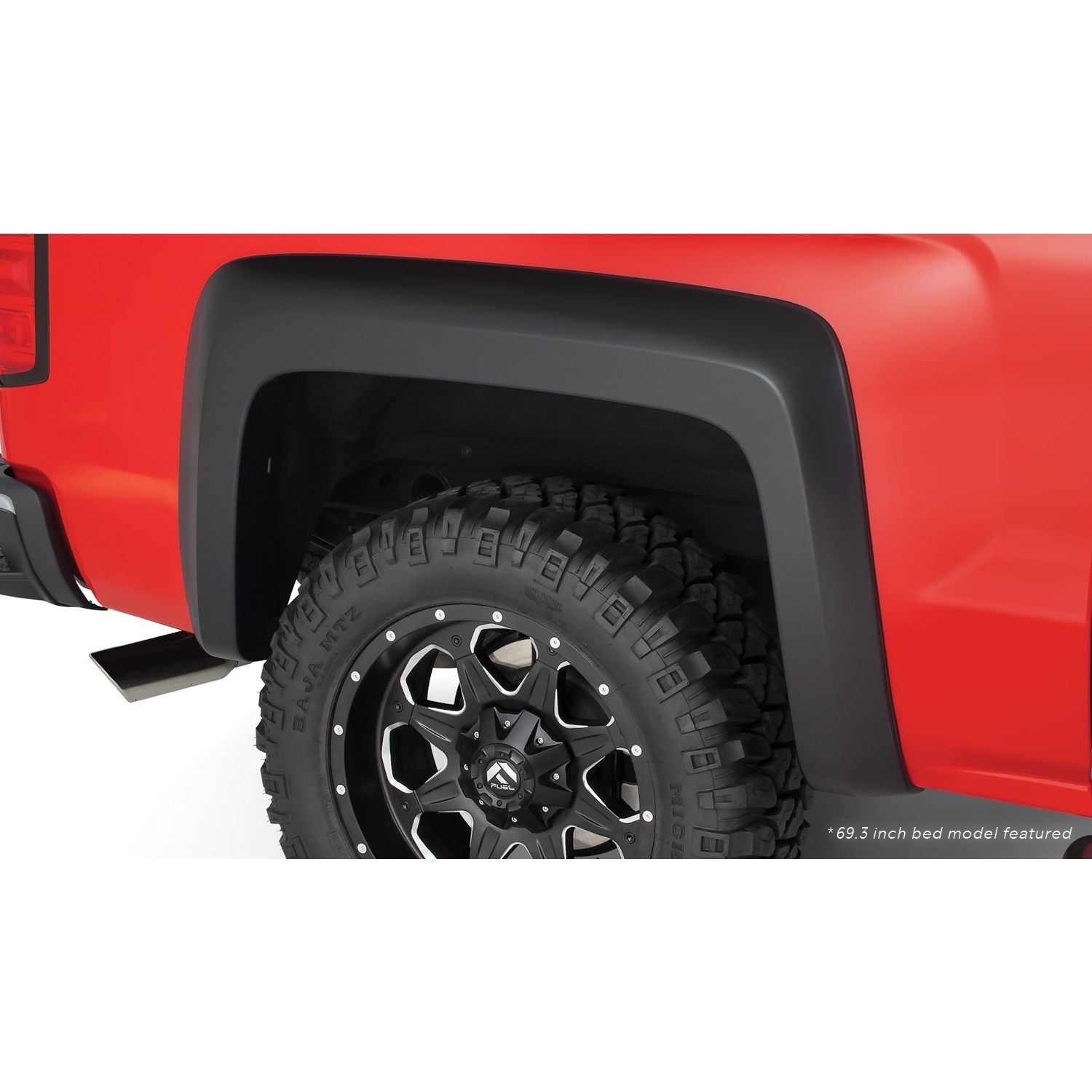 Bushwacker 40128-02 Black Extend-A-Fender Style Smooth Finish Rear Fender Flares for 2019 Chevrolet Silverado 1500 LD, 2014-2018 Silverado 1500, 2015-2019 Silverado 2500 HD/3500 HD; Fits 78.8/97.8 In. Bed