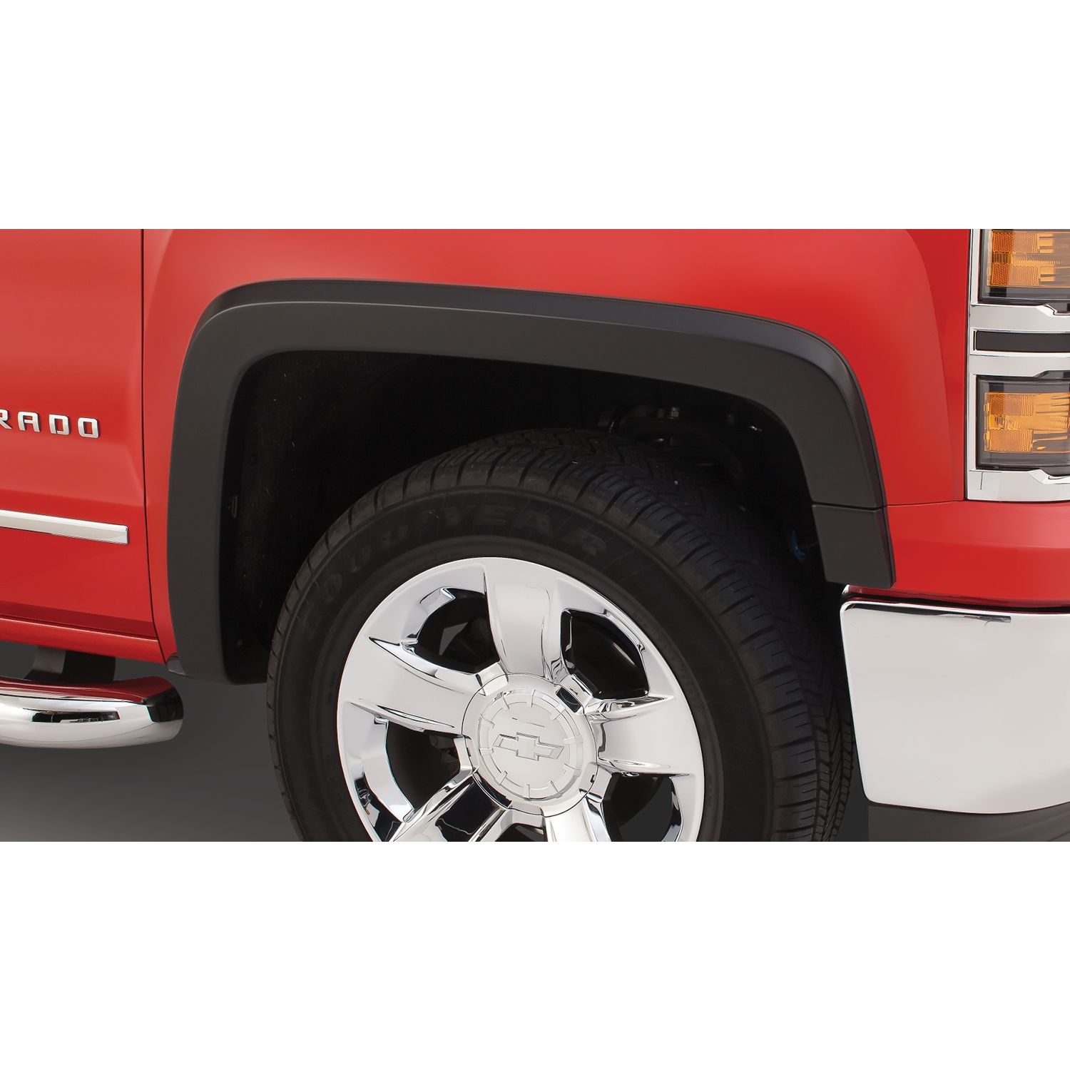 Bushwacker 40956-02 Black OE-Style Smooth Finish 4-Piece Fender Flare Set for 14-18 Chevrolet 1500, 19 Silverado LD, 15-19 Chevrolet Silverado 2500/3500 (Excludes Dually)