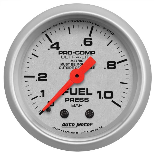 2-1/16 in. FUEL PRESSURE, 0-1.0 BAR, ULTRA-LITE