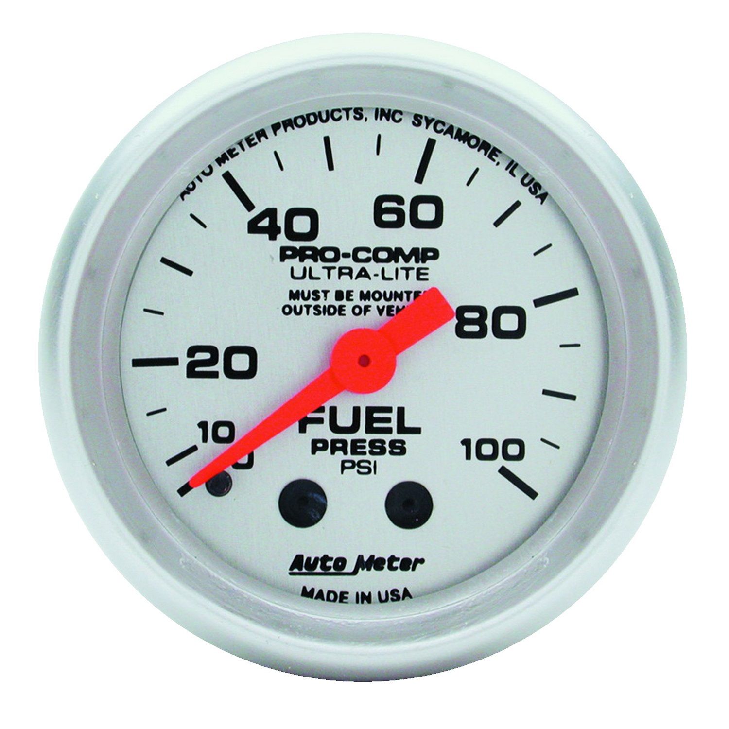 2-1/16 in. FUEL PRESSURE, 0-100 PSI, ULTRA-LITE