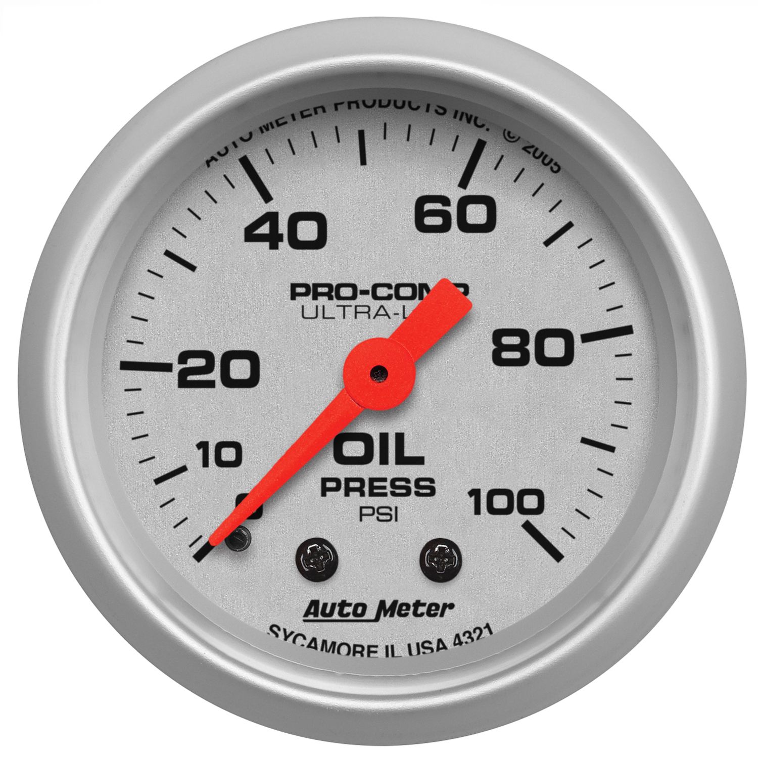 2-1/16 in. OIL PRESSURE, 0-100 PSI, ULTRA-LITE