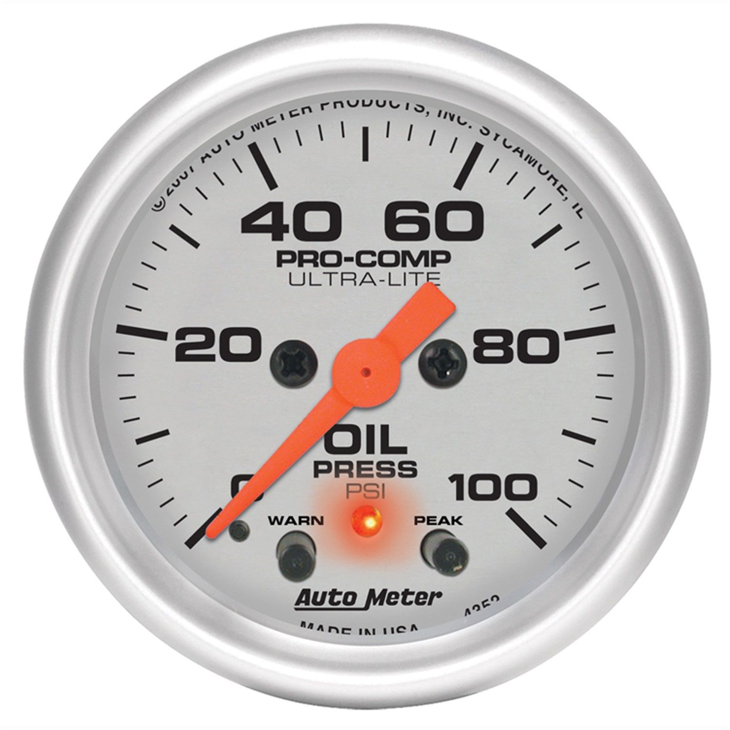 2-1/16 in. OIL PRESSURE, 0-100 PSI, ULTRA-LITE