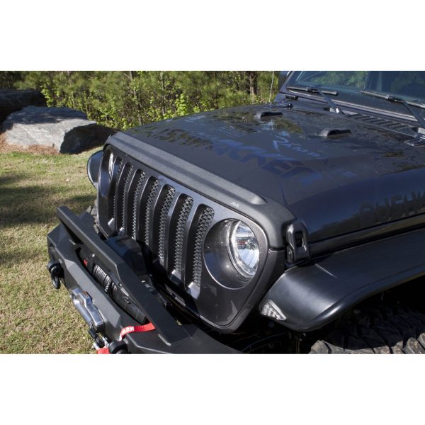 Auto Ventshade 436148 Aeroskin II Textured Black Flush Mount Hood Protector for 2020-2022 Jeep Gladiator, 2018-2022 Jeep Wrangler JL