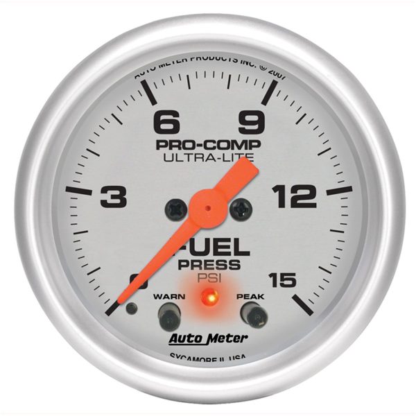 2-1/16 in. FUEL PRESSURE, 0-15 PSI, ULTRA-LITE