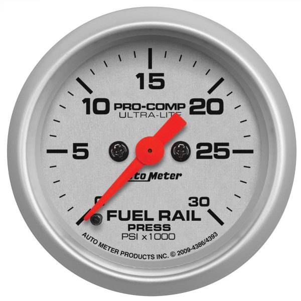 2-1/16 in. FUEL RAIL PRESSURE, 0-30K PSI, ULTRA-LITE