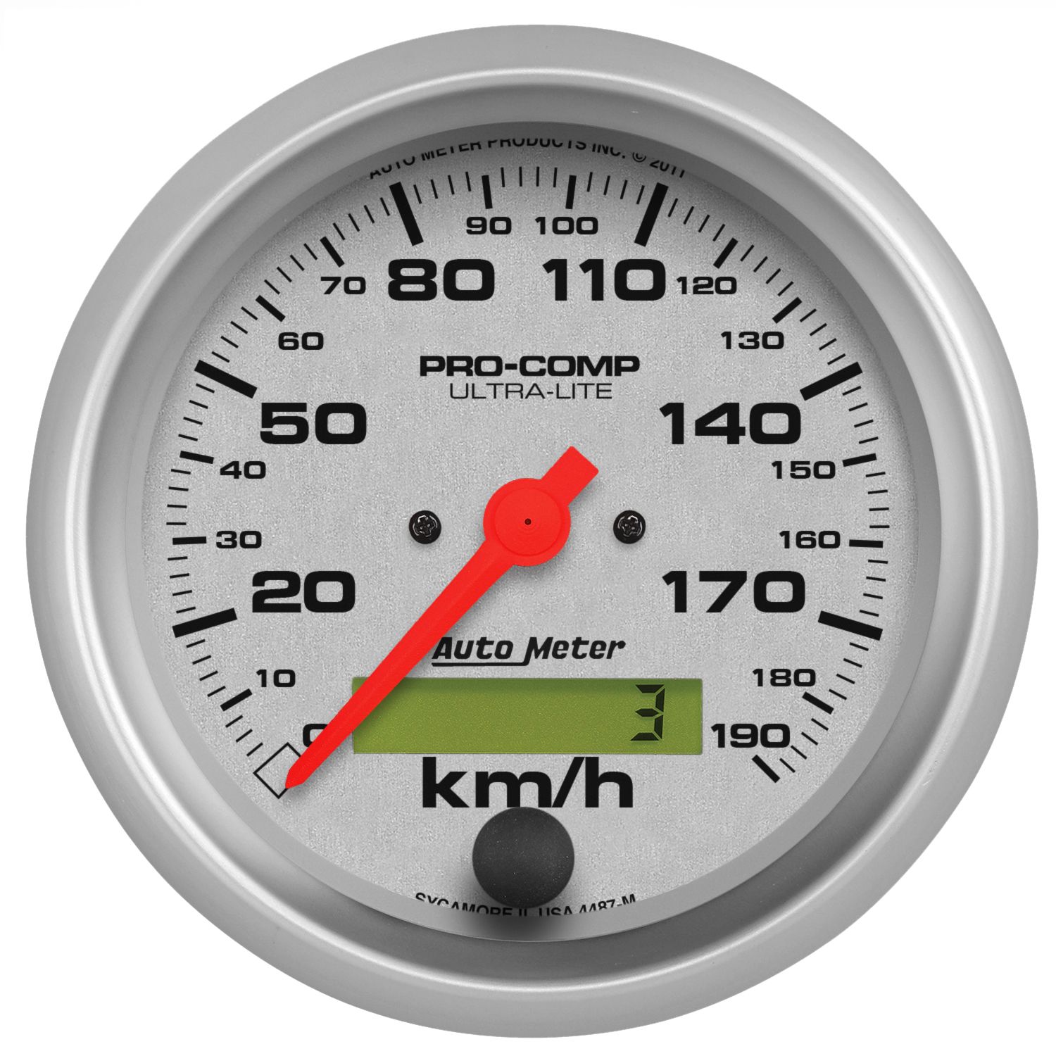 3-3/8 in. SPEEDOMETER, 0-190 KM/H, ULTRA-LITE