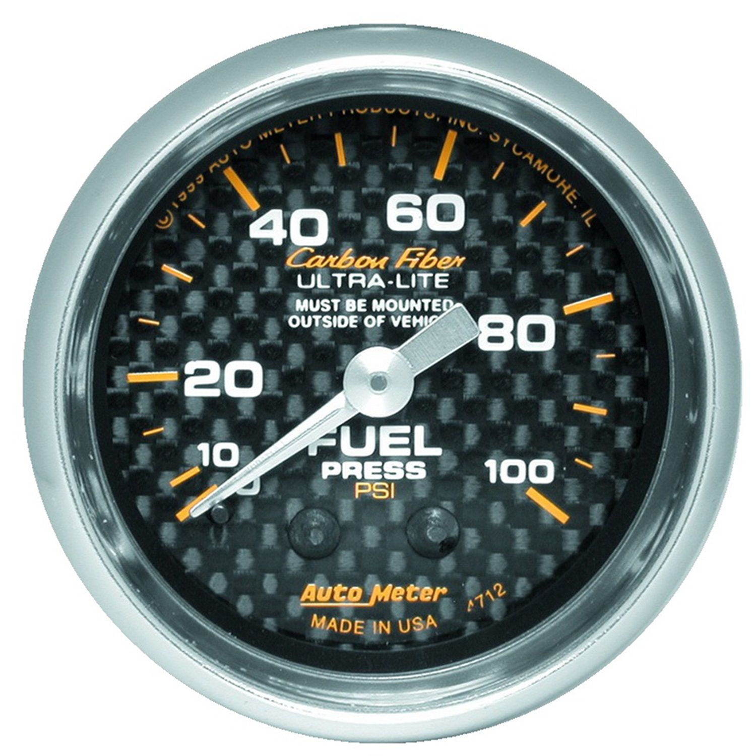 2-1/16 in. FUEL PRESSURE, 0-100 PSI, CARBON FIBER