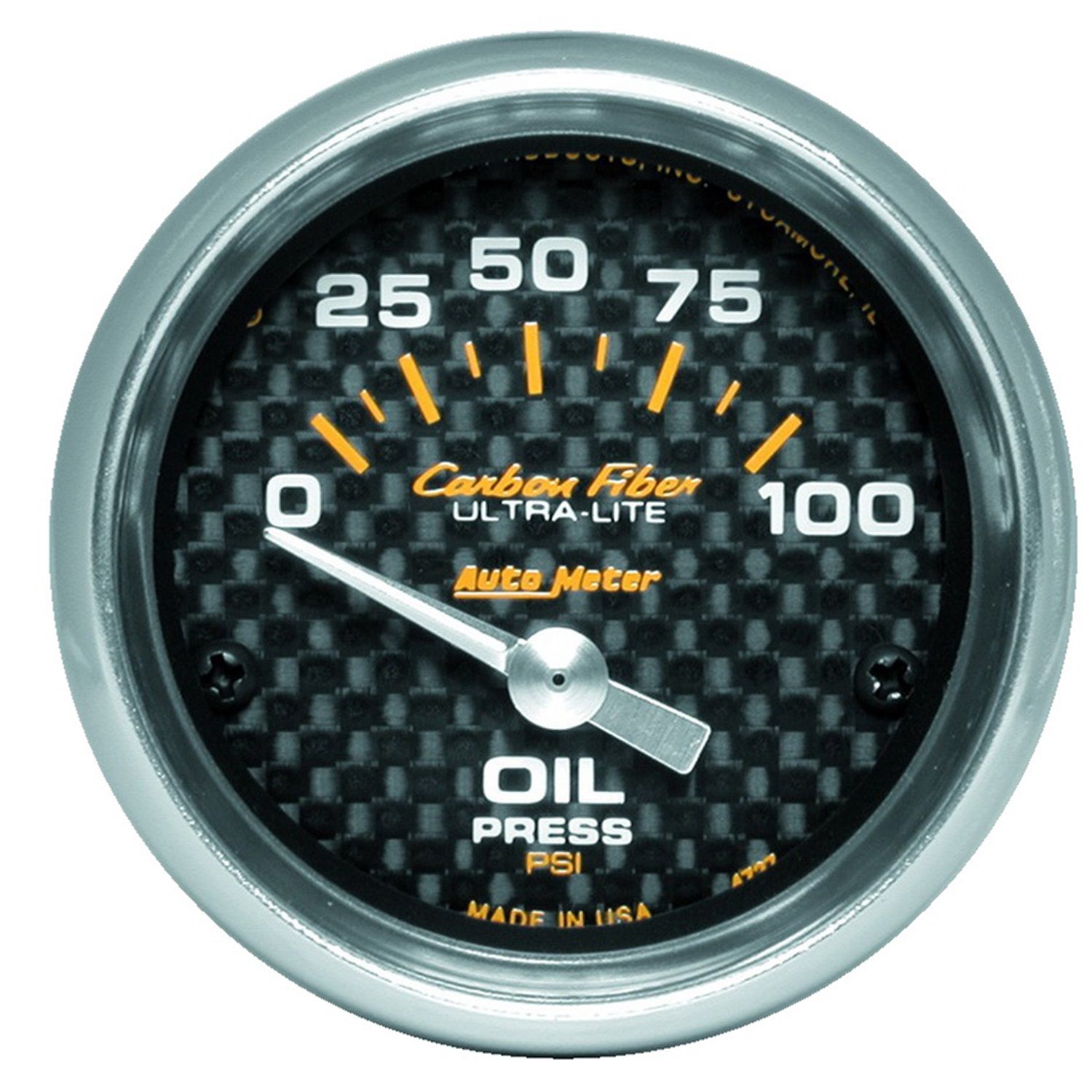 2-1/16 in. OIL PRESSURE, 0-100 PSI, CARBON FIBER