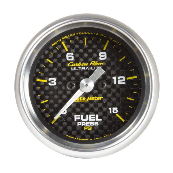 2-1/16 in. FUEL PRESSURE, 0-15 PSI, CARBON FIBER