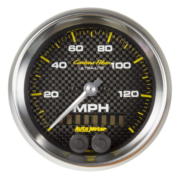 3-3/8 in. GPS SPEEDOMETER, 0-140 MPH, CARBON FIBER