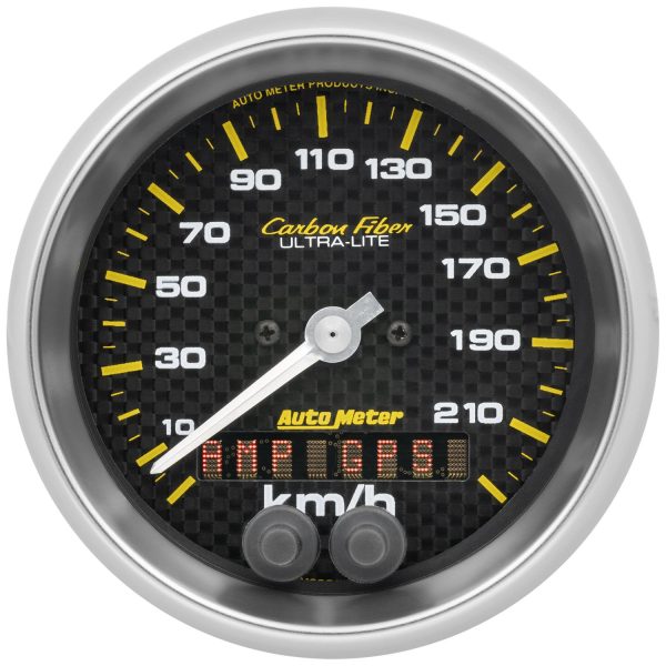 3-3/8 in. GPS SPEEDOMETER, 0-225 KM/H, CARBON FIBER