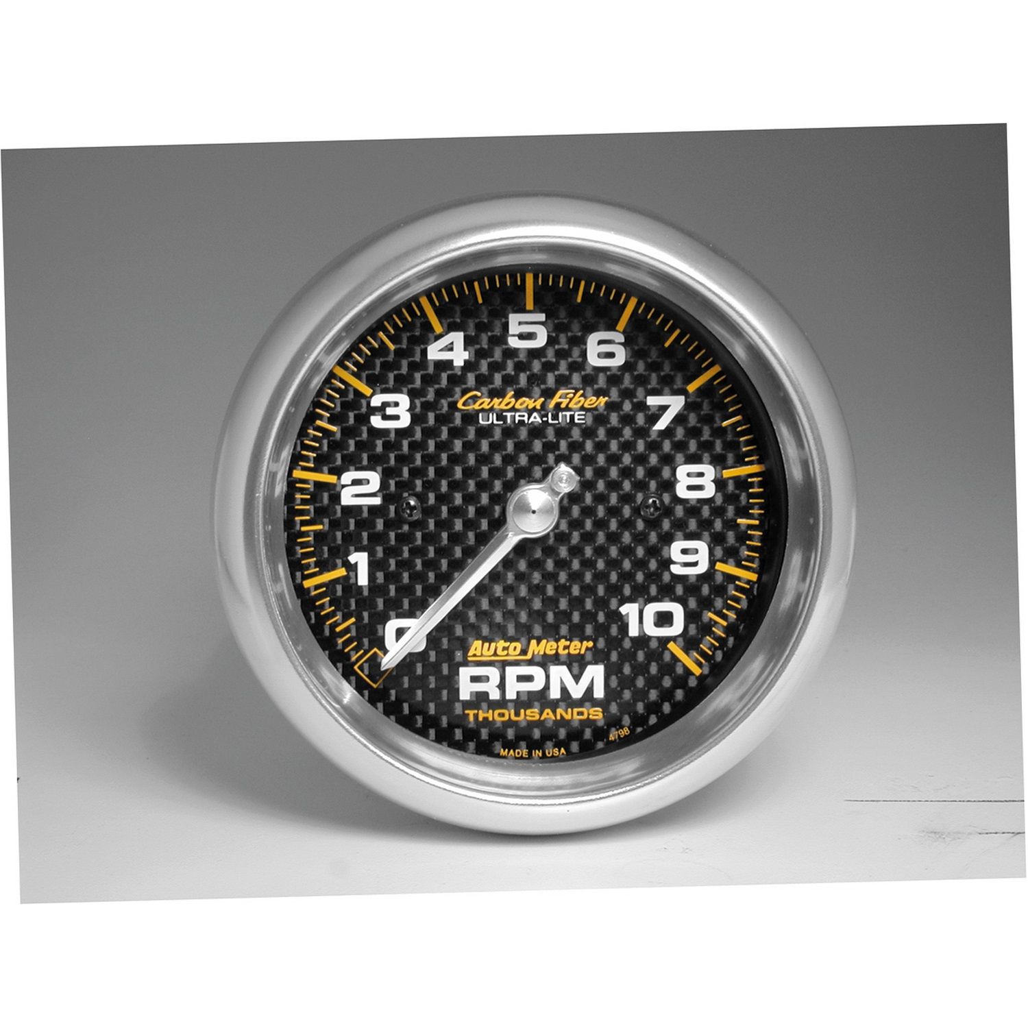 3-3/8 in. IN-DASH TACHOMETER, 0-10,000 RPM, CARBON FIBER