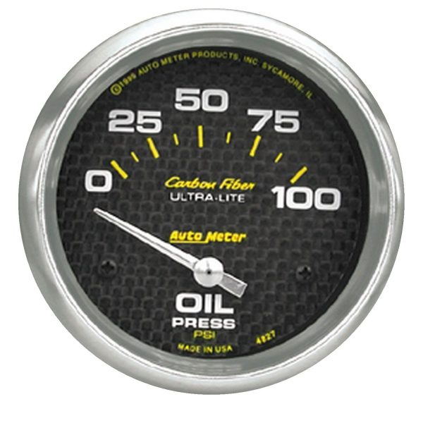 2-5/8 in. OIL PRESSURE, 0-100 PSI, CARBON FIBER