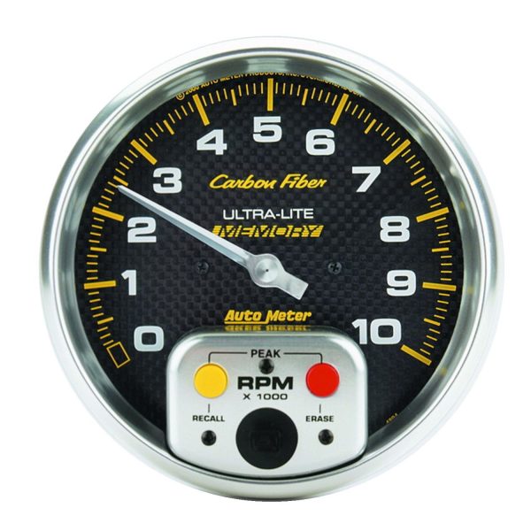 5 in. IN-DASH TACHOMETER, 0-10,000 RPM, CARBON FIBER