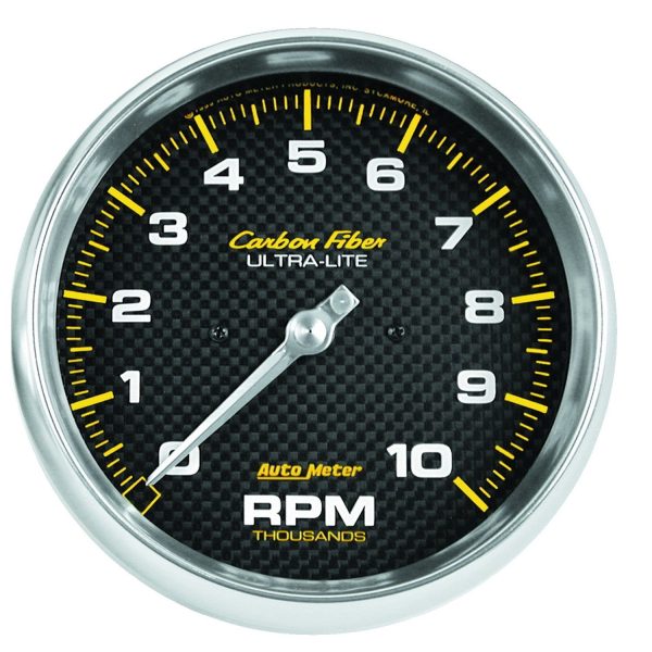 5 in. IN-DASH TACHOMETER, 0-10,000 RPM, CARBON FIBER