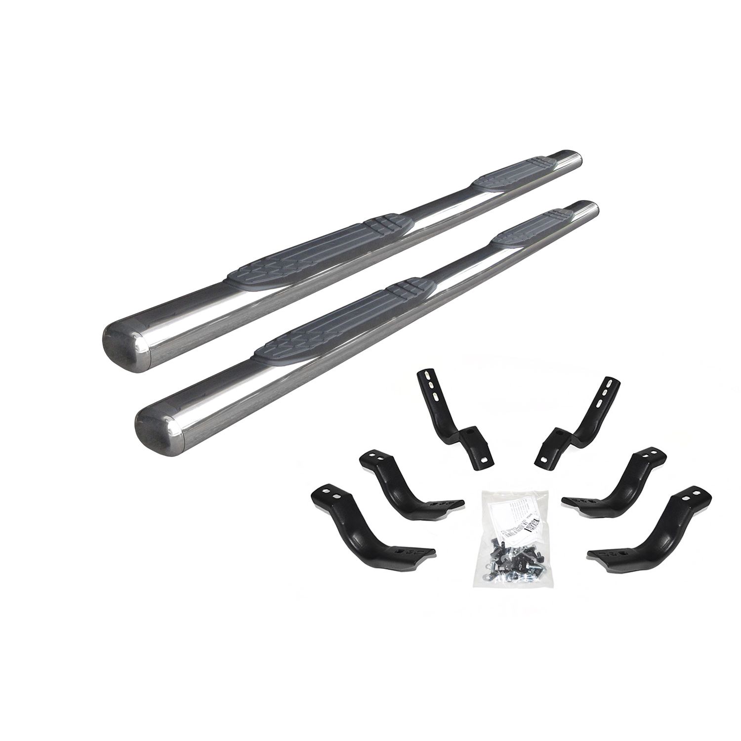 Go Rhino international - 684036880PS - 4in OE Xtreme Sidesteps Kit - 80in Long Stainless + Mounting Brackets