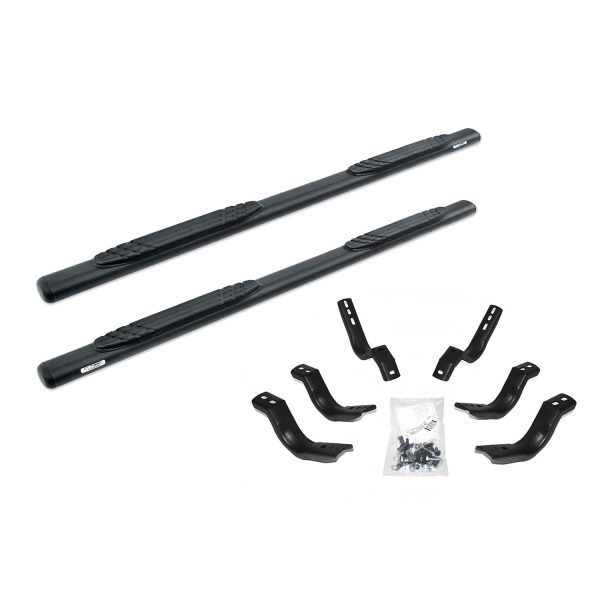 Go Rhino - 684404687T - 4in OE Xtreme SideSteps Kit - Textured Black + 4 Brackets Per Side (Gas Only)