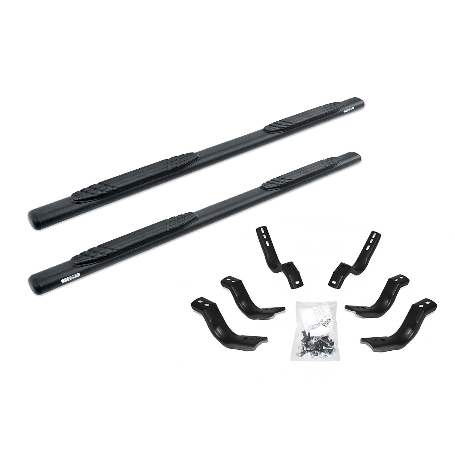 Go Rhino - 684404687T - 4in OE Xtreme SideSteps Kit - Textured Black + 4 Brackets Per Side (Gas Only)